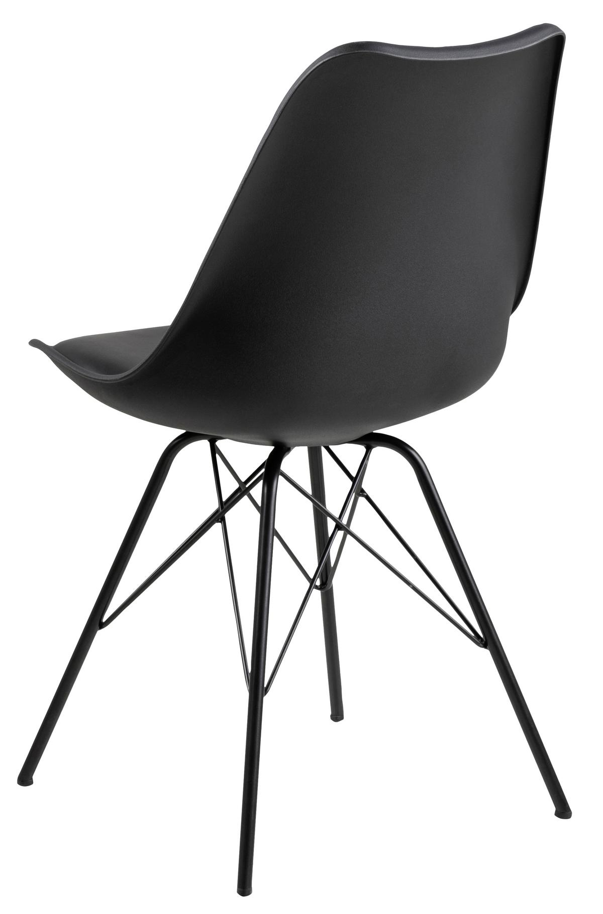 Esszimmerstuhl Eris Schwarz - Schwarz, Trend, Kunststoff/Textil (48,5/85,5/54cm) - Carryhome