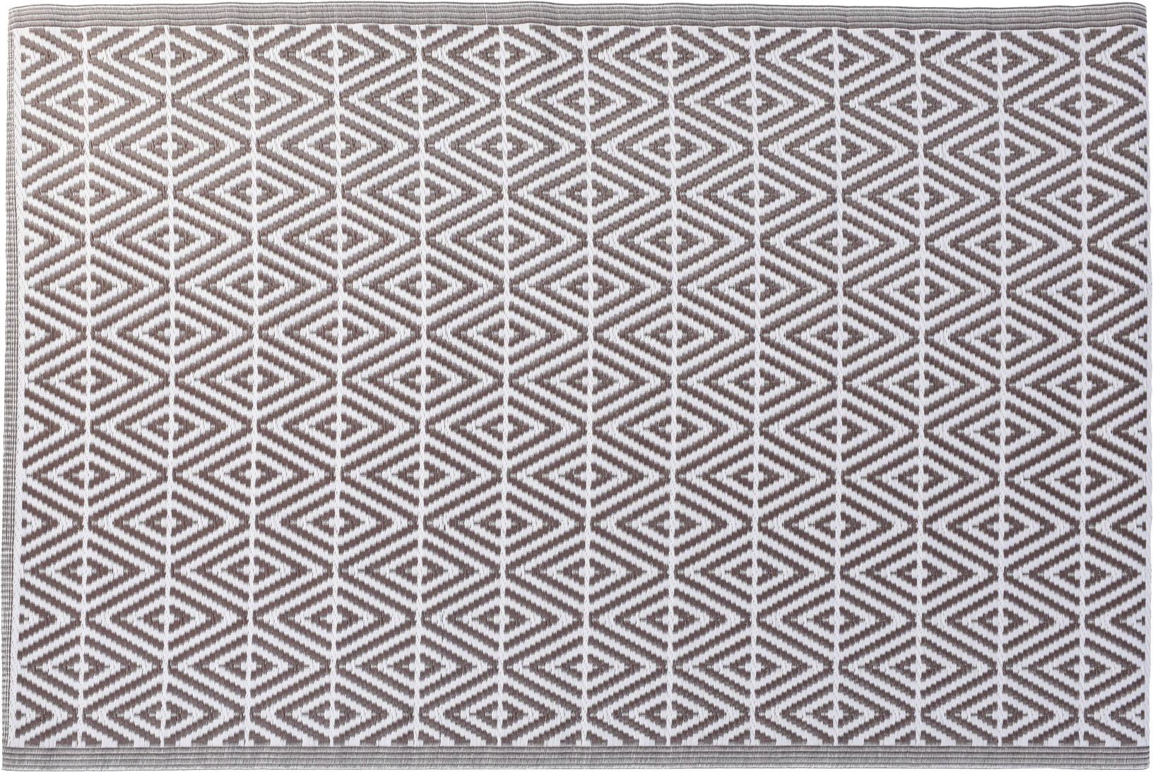 Outdoorteppich Braun/Weiß 120x180 cm - Braun/Weiß, Basics, Textil (120/180cm)