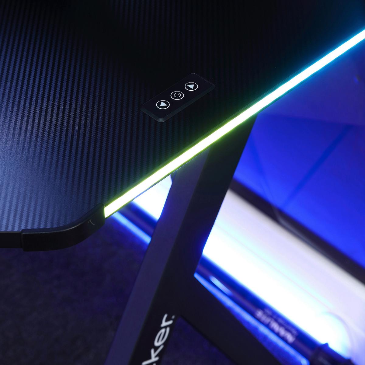 Gamingtisch Lumio Schwarz L: 140cm - Schwarz, MODERN, Holzwerkstoff/Metall (140/60/75cm) - X Rocker