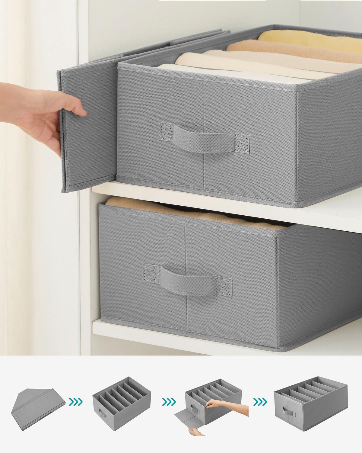 Schubladeneinteilung Dunkelgrau B: 30cm - Dunkelgrau, Basics, Karton/Textil (30/17/42cm)