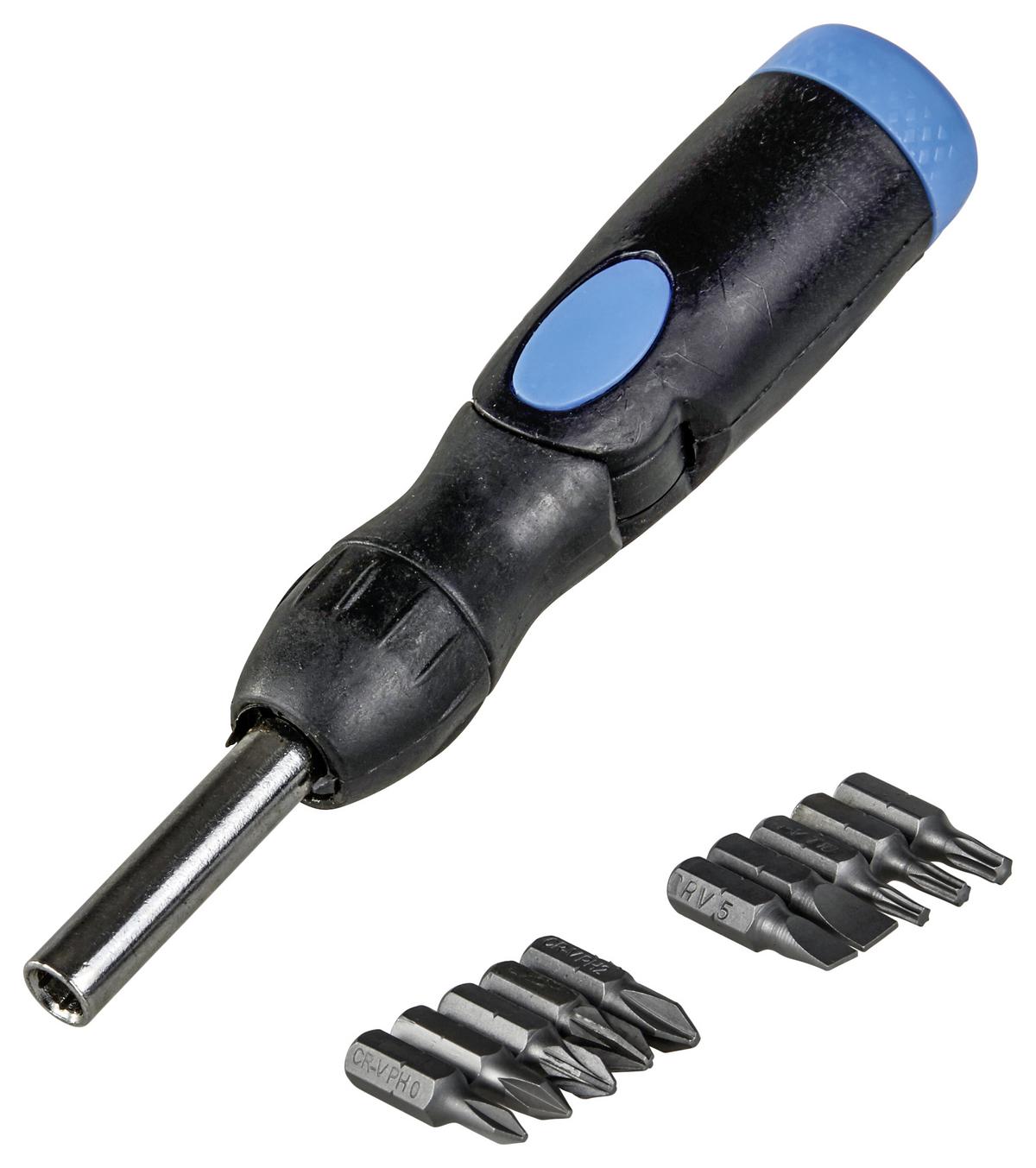 Schraubendreher-set 11-tlg. Mit Bitgarage, Universalhalter - Blau/Silberfarben, KONVENTIONELL, Kunststoff/Metall
