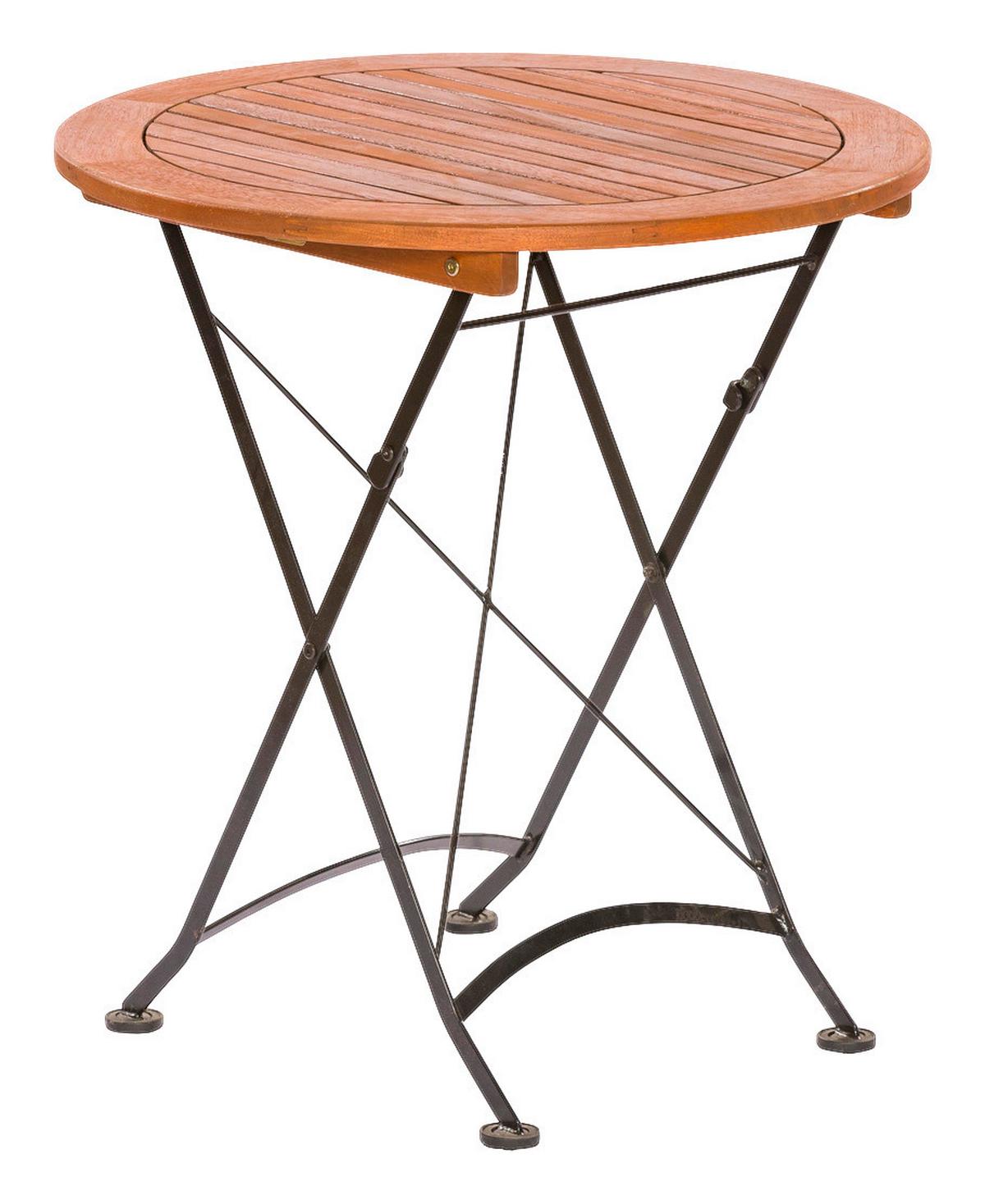 Gartentisch Klappbar L: 70 Cm Schlossgarten Echtholz/metall - Naturfarben, ROMANTIK / LANDHAUS, Holz/Metall (70/74/70cm) - Gardenson