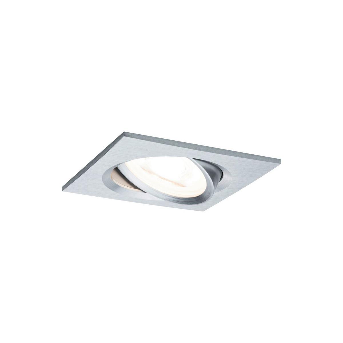 LED-Deckenleuchte 3er-Set L: 8,4 cm, Rechteckig - Alufarben, Basics, Metall (8,4/8,4cm) - Paulmann