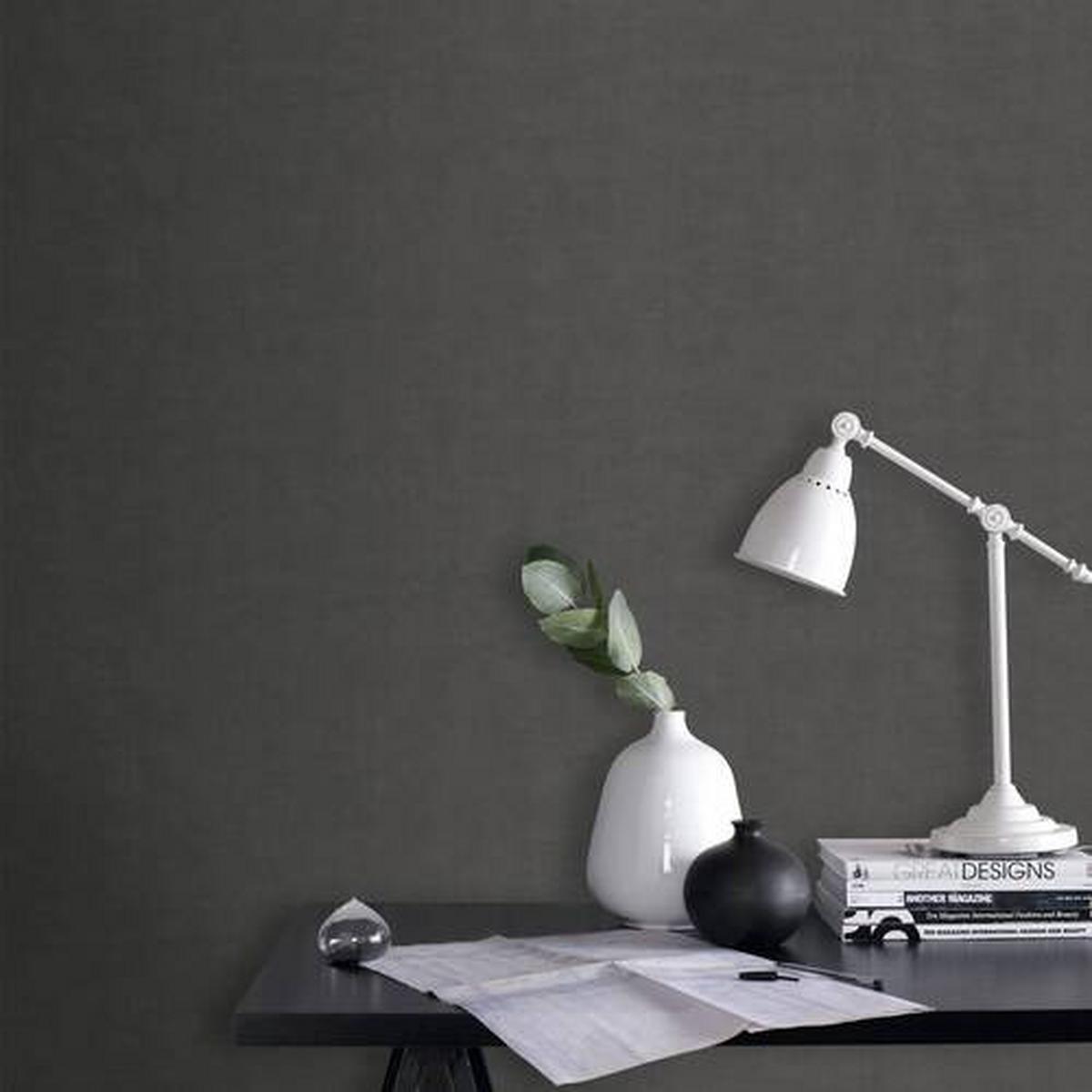 Vliestapete 5627326 - Anthrazit/Schwarz, Basics, Papier/Kunststoff (52/1000cm)