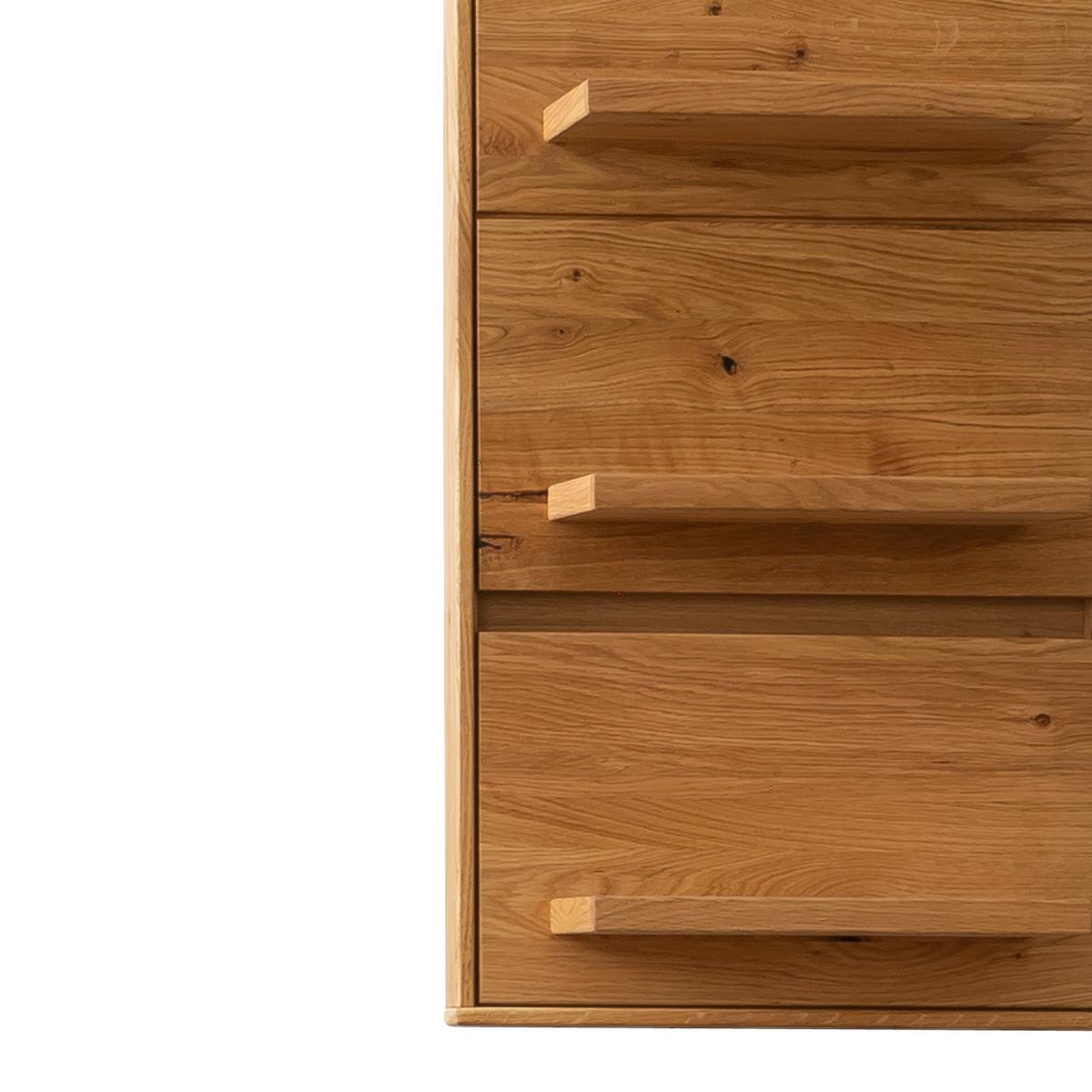 Wohnkombination Massiv 3-tlg. Como Wildeiche - Wildeiche, Natur, Glas/Holz (286/181/51cm) - MID.YOU