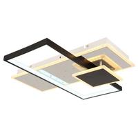 LED-Deckenleuchte 67146 - Opal/Schwarz, Design, Kunststoff/Metall (50/50/7,2cm) - Globo