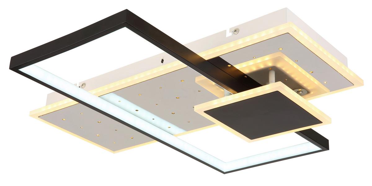 LED-Deckenleuchte 67146 - Opal/Schwarz, Design, Kunststoff/Metall (50/50/7,2cm) - Globo