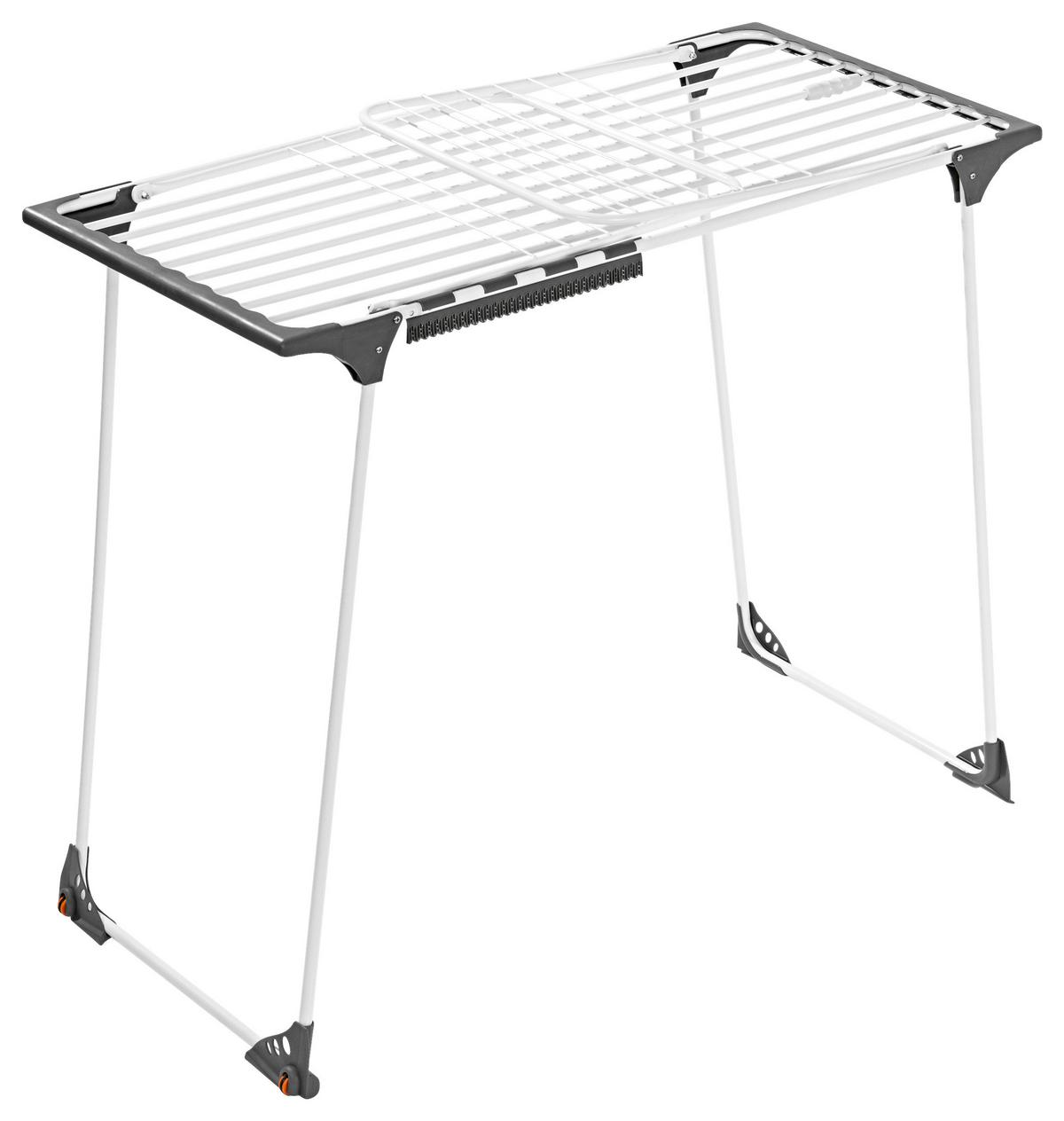 Wäscheständer Easymaxx, Grau, Weiß, Lxbxh: 258x56x100 Cm - Weiß/Grau, Basics, Kunststoff/Metall (258/56/100cm)