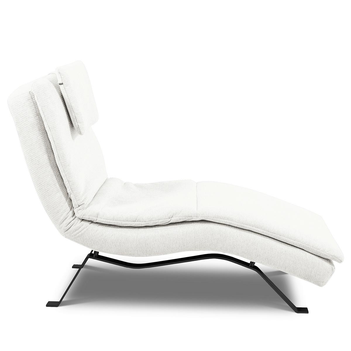 RELAXLIEGE Creme B: 65 cm - Creme/Schwarz, Design, Leder (65/95/171cm) - Celina Home