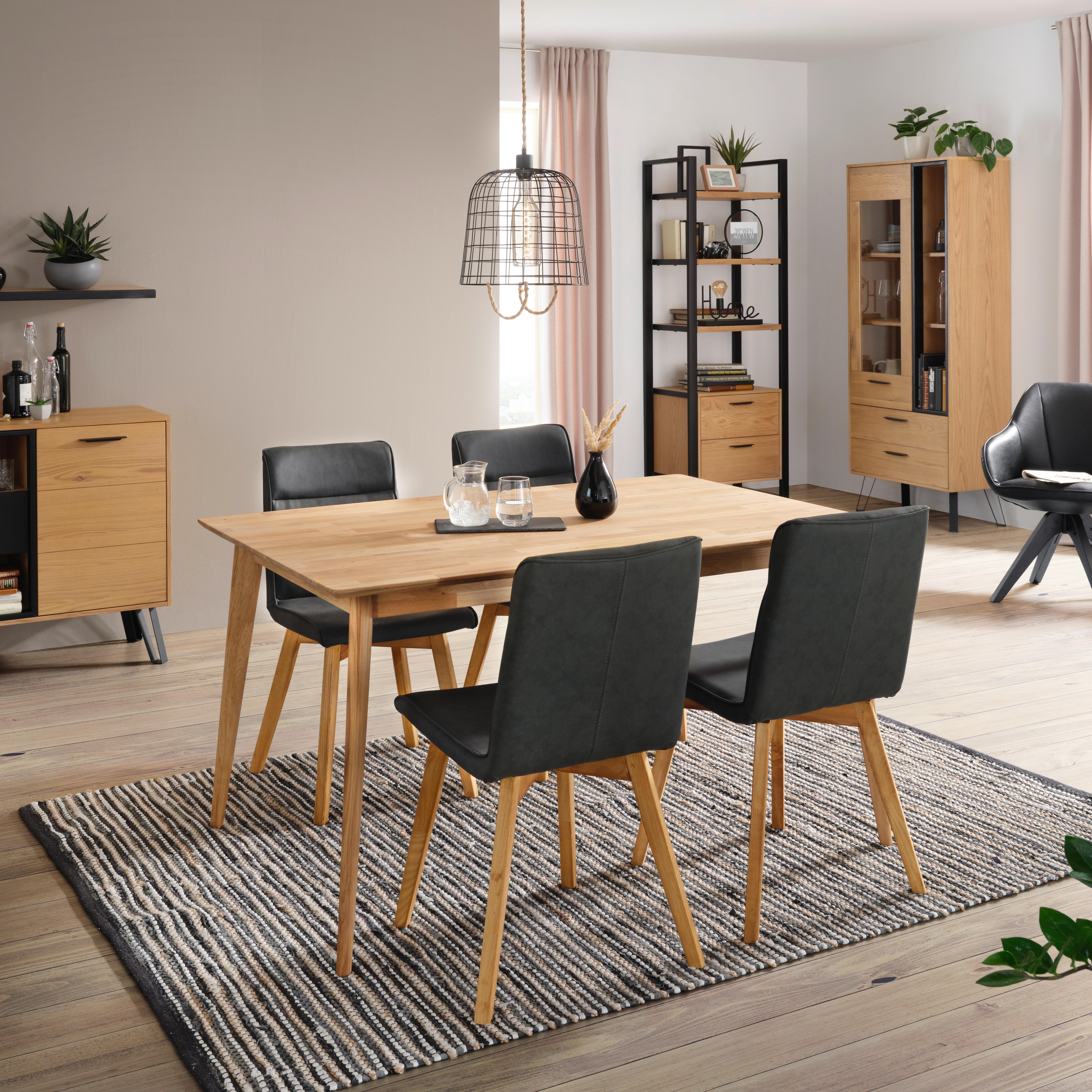 JEDÁLENSKÝ STÔL Rita, 120x80 cm, divý dub - farba duba, Konventionell, drevo (120/80/75cm) - Zandiara