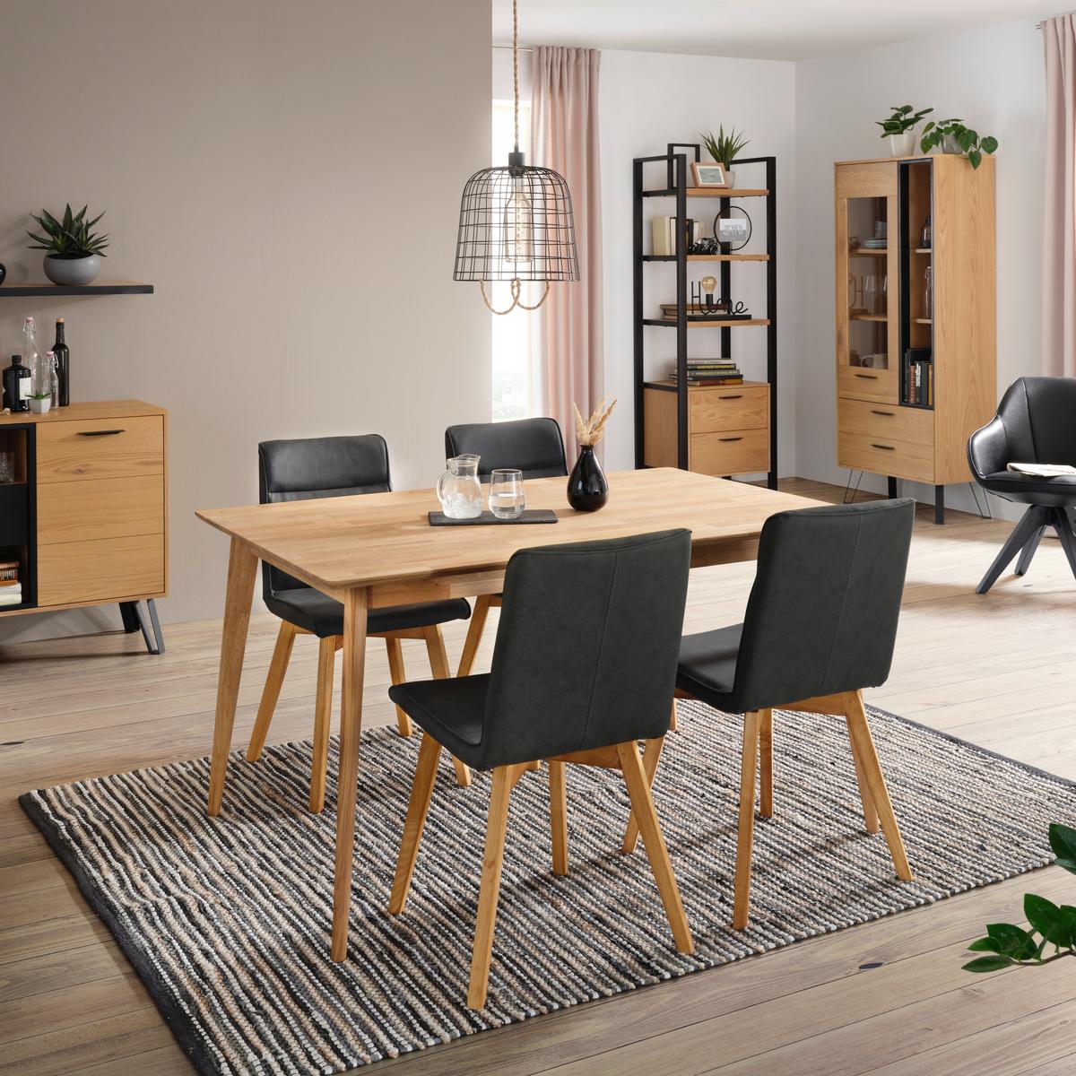 JEDÁLENSKÝ STÔL Rita, 120x80 cm, divý dub - farba duba, Konventionell, drevo (120/75/80cm) - Zandiara