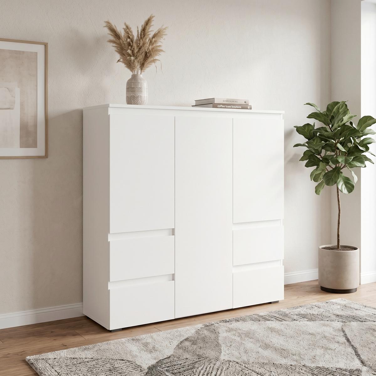 Highboard 116cm Image Weiß - Anthrazit/Weiß, Design, Holzwerkstoff (116/131/40cm) - MID.YOU