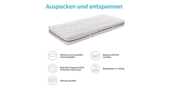 Komfortschaummatratze Comfort 90x200 cm H2 H: 20 cm - Weiß, MODERN, Textil (90/200cm) - Primatex
