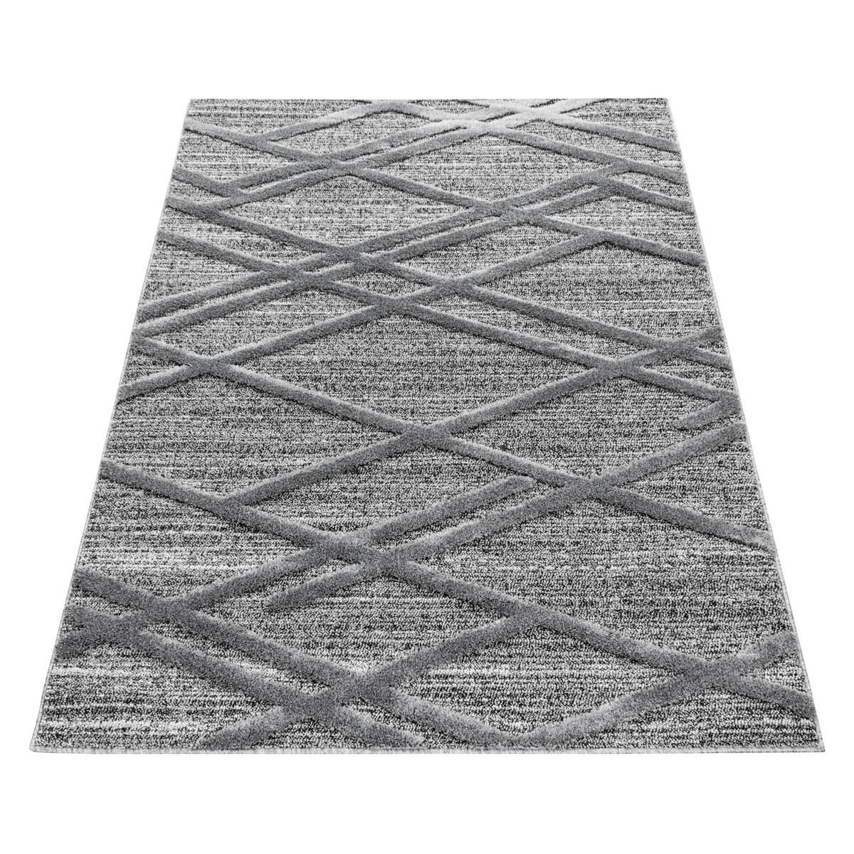 Teppich Läufer Grau Pisa 80x250 cm - Grau, KONVENTIONELL, Textil (80/250cm)