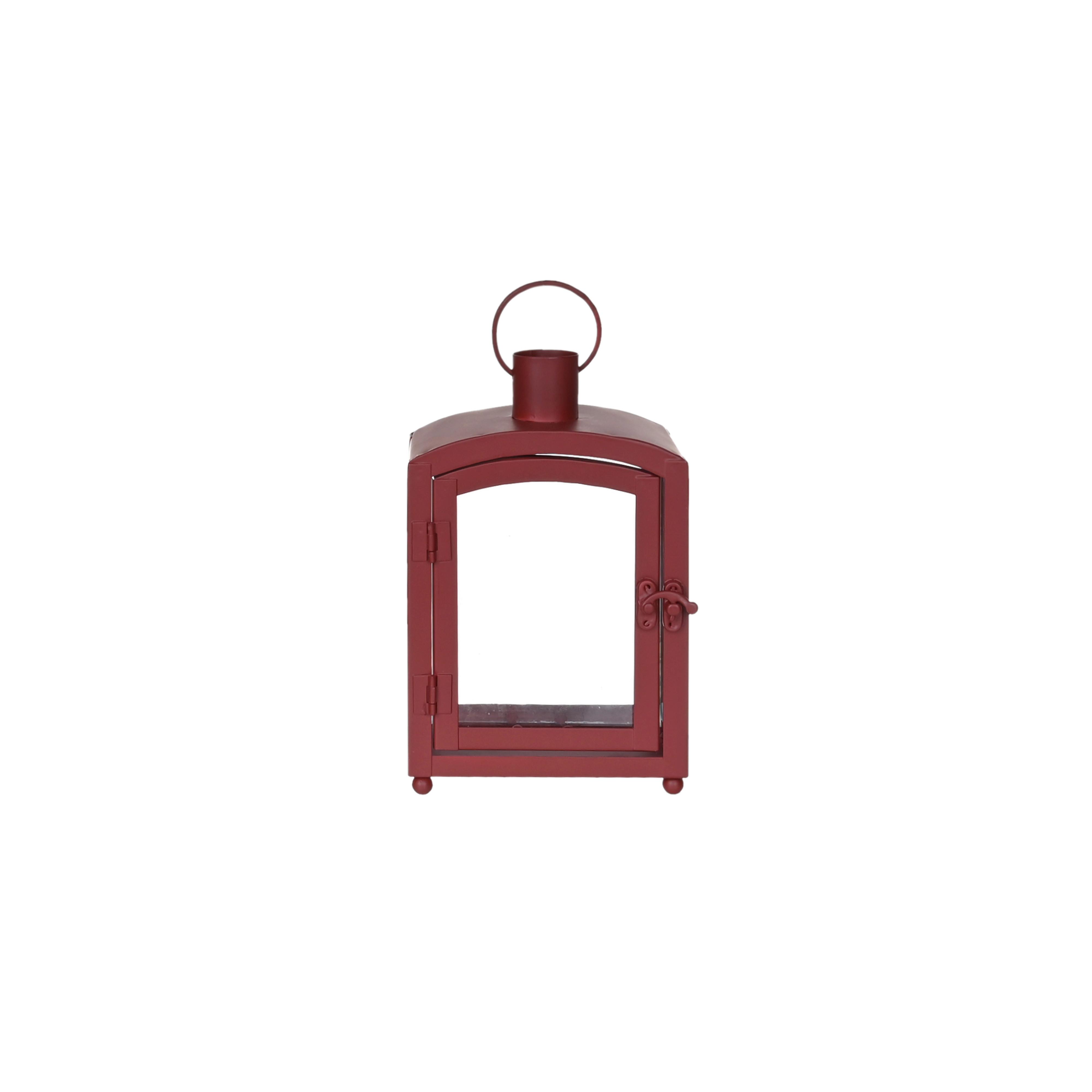 Laterne Sandra - Rot, KONVENTIONELL, Glas/Metall (13/8,5/20cm) - Luca Bessoni