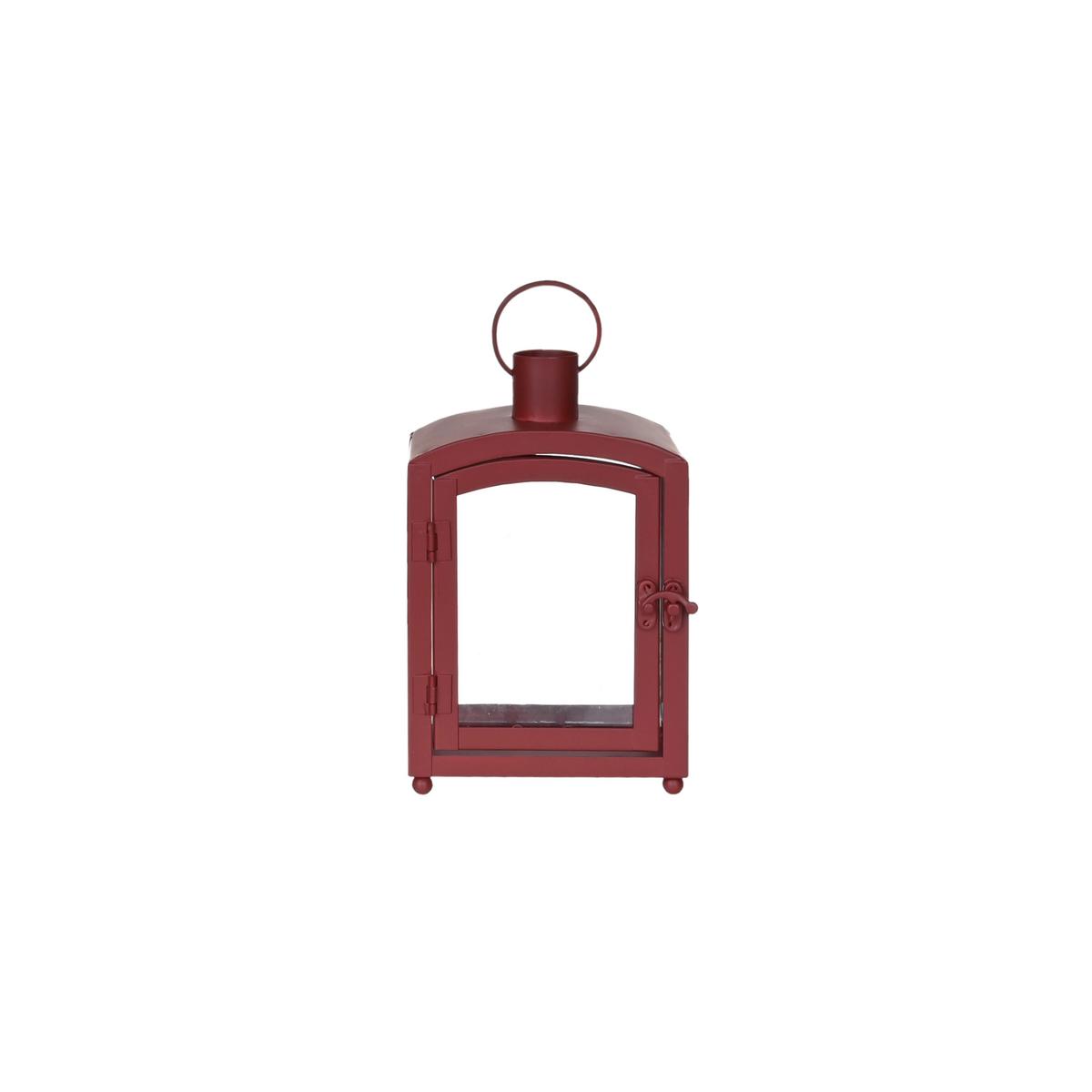 Laterne Sandra - Rot, KONVENTIONELL, Glas/Metall (13/8,5/20cm) - Luca Bessoni