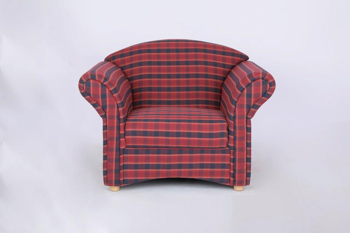 Polstersessel Loretta, rot, kariert, ca. 110x84x840 cm - Basics (110/84/84cm)