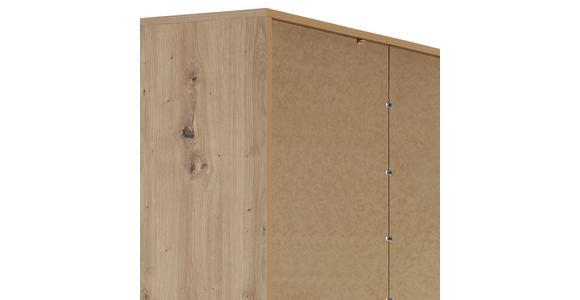 Eckschrank Begehbar mit Regal 120cm Box, Eiche Dekor/Weiß - Eichefarben/Weiß, MODERN, Holzwerkstoff (120/205/150cm) - Ondega