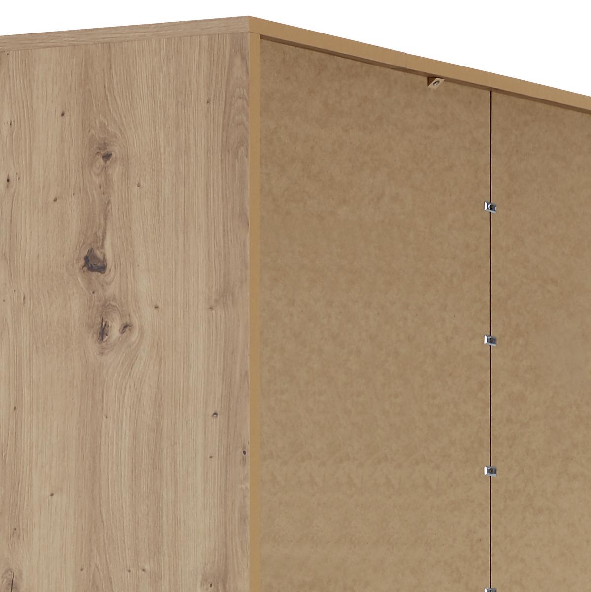 Eckschrank Begehbar Mit Regal 120cm Box, Eiche Dekor/weiß - Weiß/Eiche Artisan, MODERN, Holzwerkstoff (120/205/150cm) - Ondega