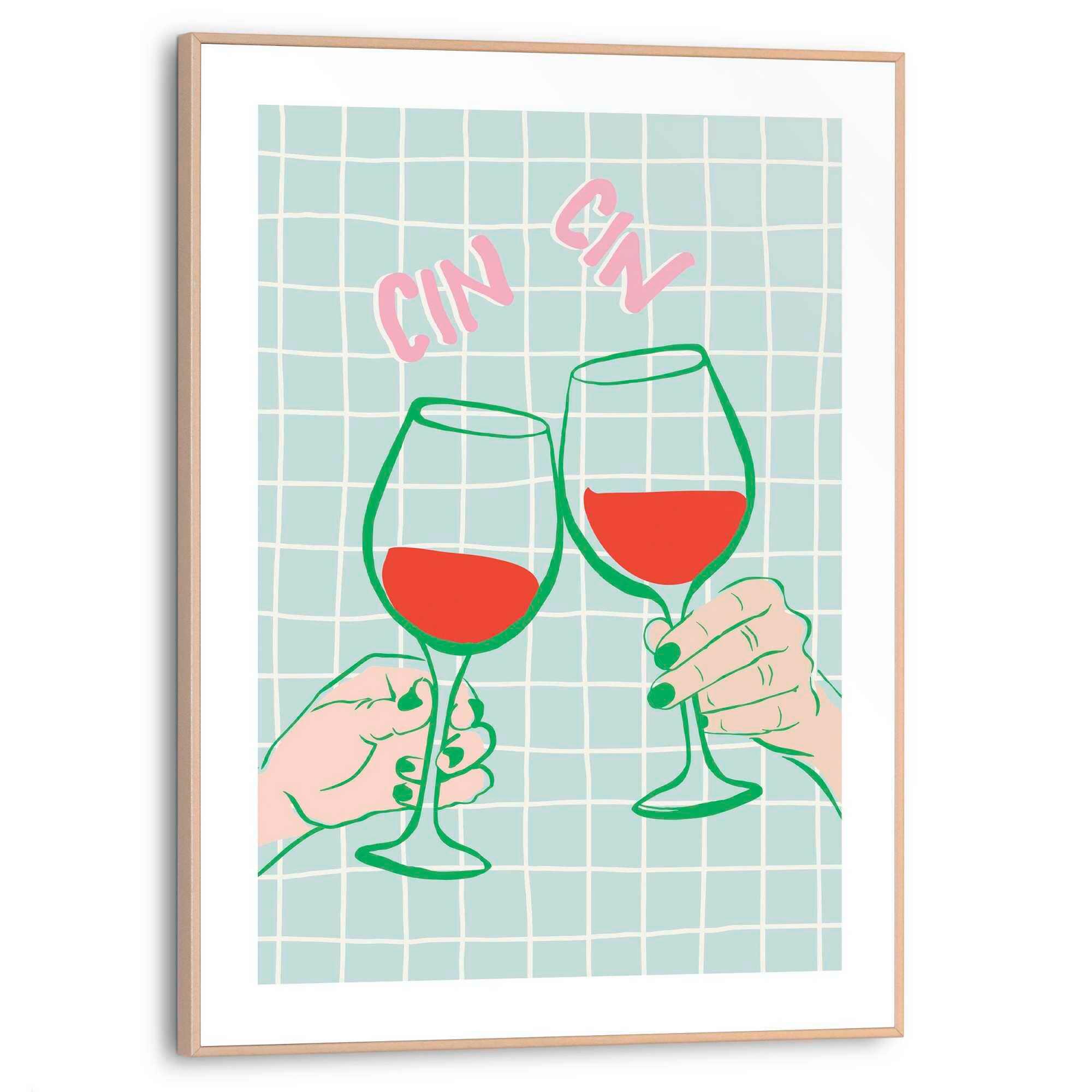 BILD Cin Cin 30x40 cm - Grün, Trend, Holzwerkstoff (30/40cm) - Reinders!