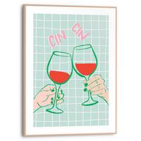 BILD Cin Cin 30x40 cm - Grün, Trend, Holzwerkstoff (30/40cm) - Reinders!