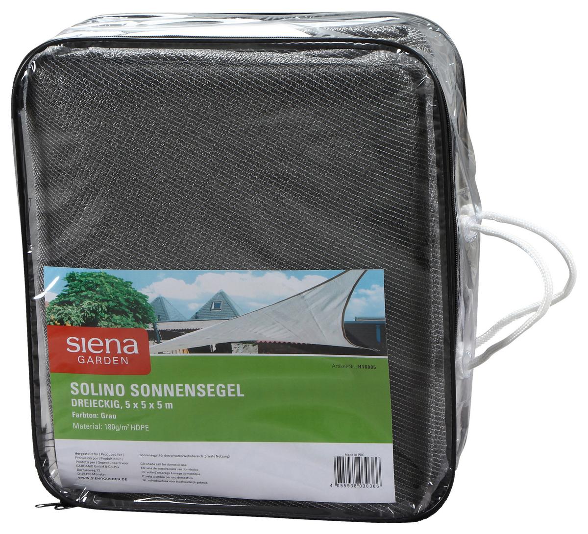 Sonnensegel H16885 - Grau, MODERN, Textil/Metall (500/500/500cm) - Siena Garden