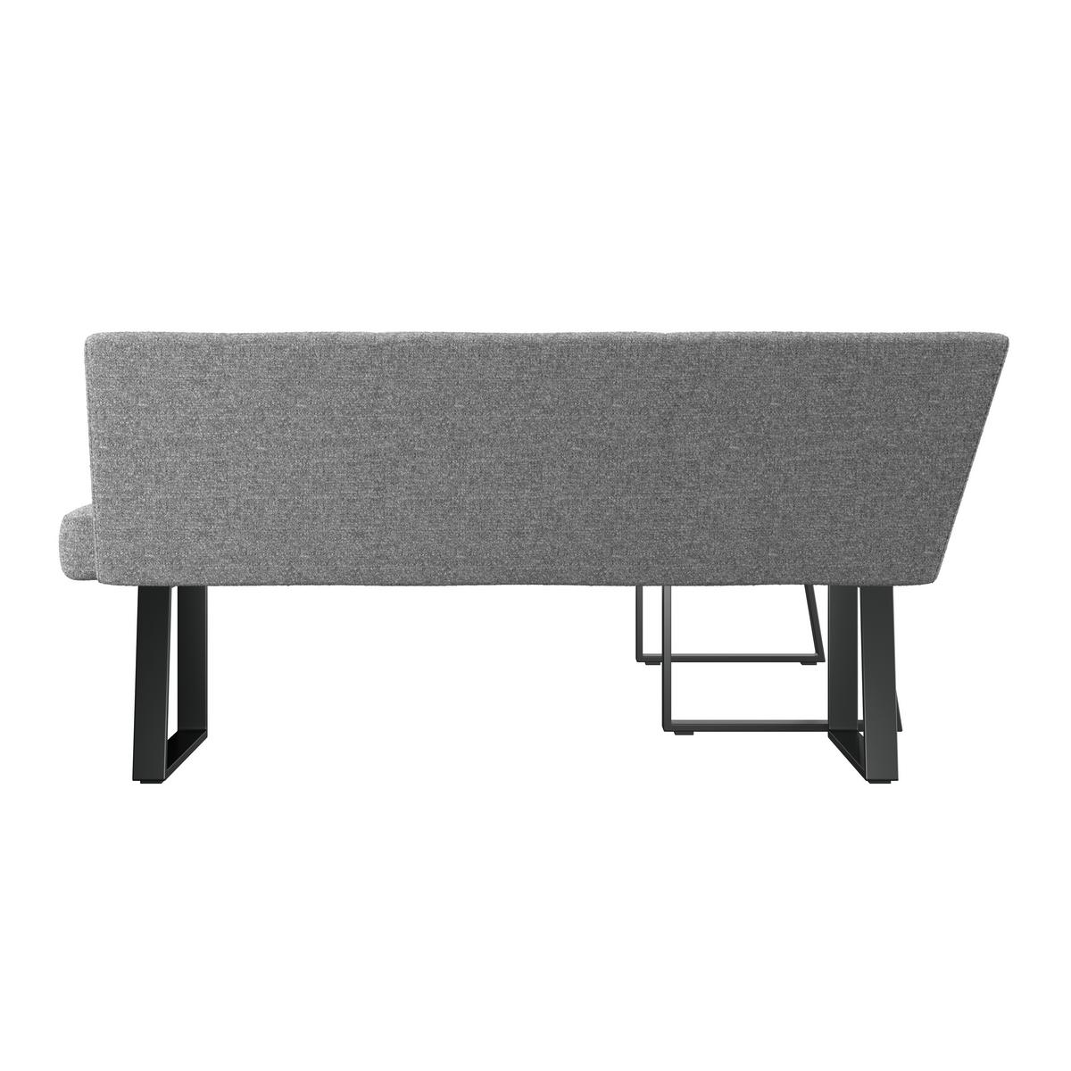 Eckbank Anthrazit/Metallbeine Terri 190x150cm - Anthrazit/Schwarz, MODERN, Textil/Metall (190/150cm) - MID.YOU