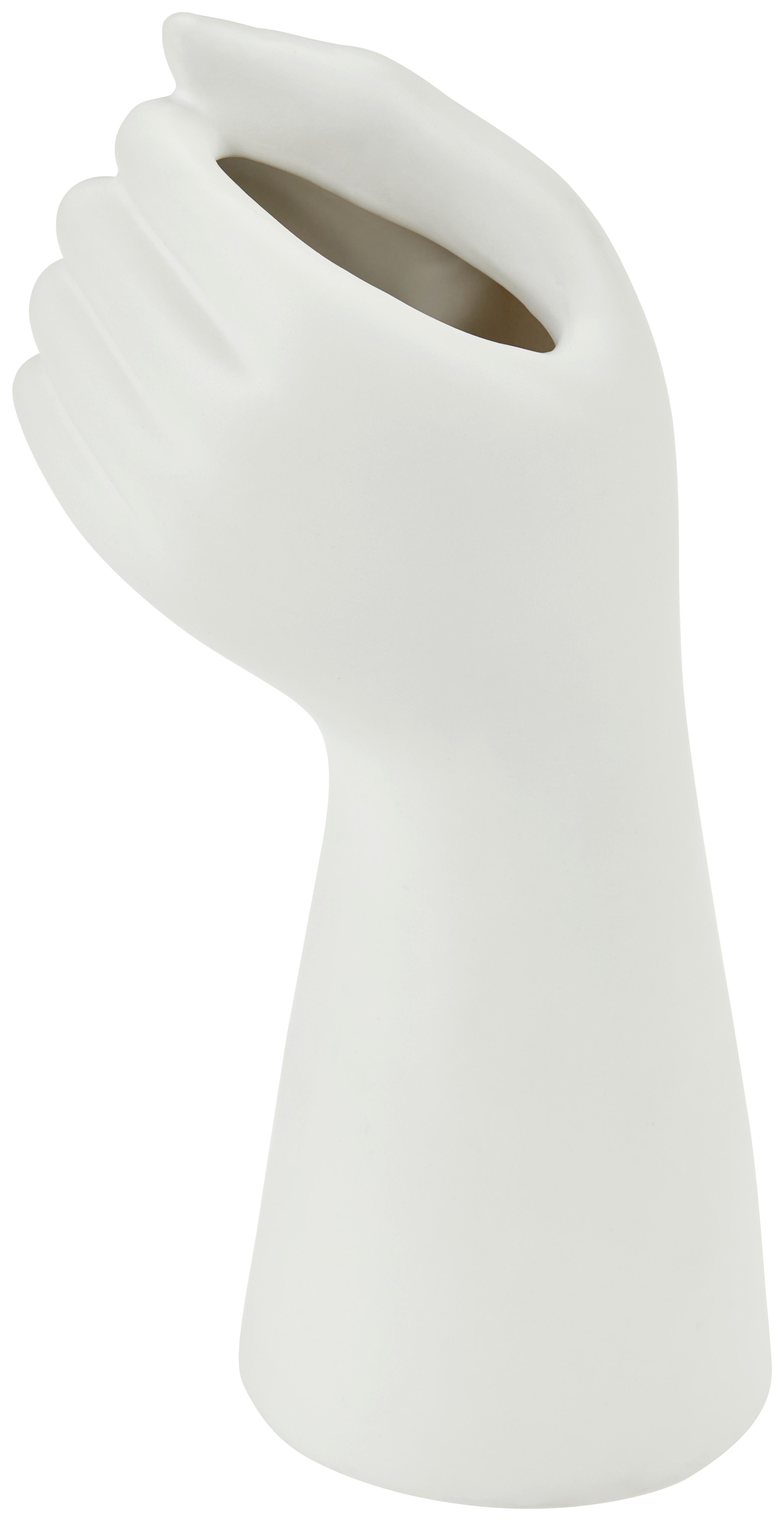 Vase Schön Porzellan Weiß H: 21,5 cm - Weiß, MODERN, Keramik (9/7,5/21,5cm) - Luca Bessoni