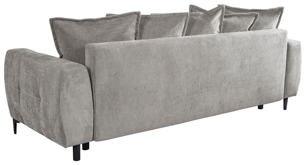 Schlafsofa Weronika, Grau B: 247 Cm - Schwarz/Grau, Design, Holz/Holzwerkstoff (247/94/90cm) - MID.YOU