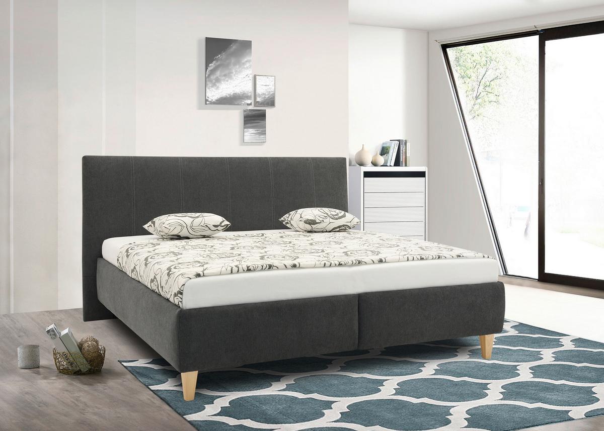 Čalouněná postel LANETA - barvy buku, Moderní, textil (180/200cm)