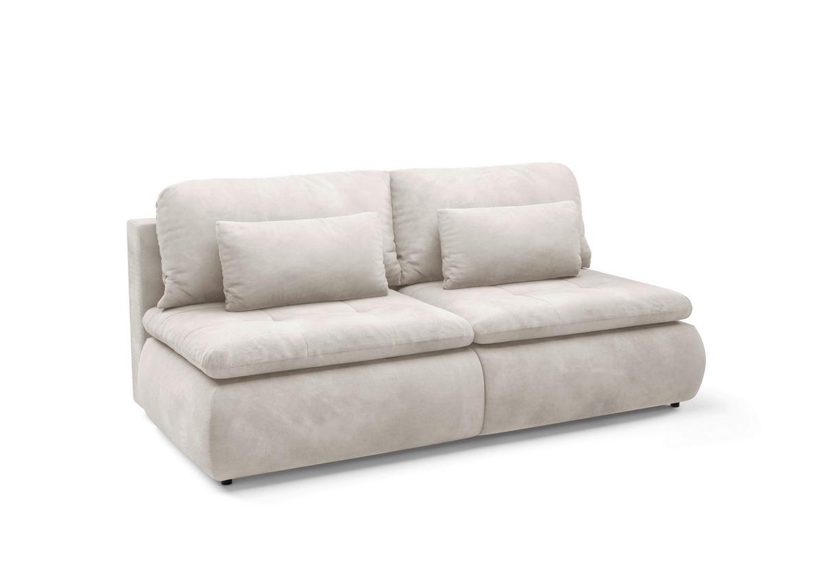 Schlafsofa Mystic Creme B: 220cm - Creme/Schwarz, Design, Textil (220/94/114cm) - Livetastic