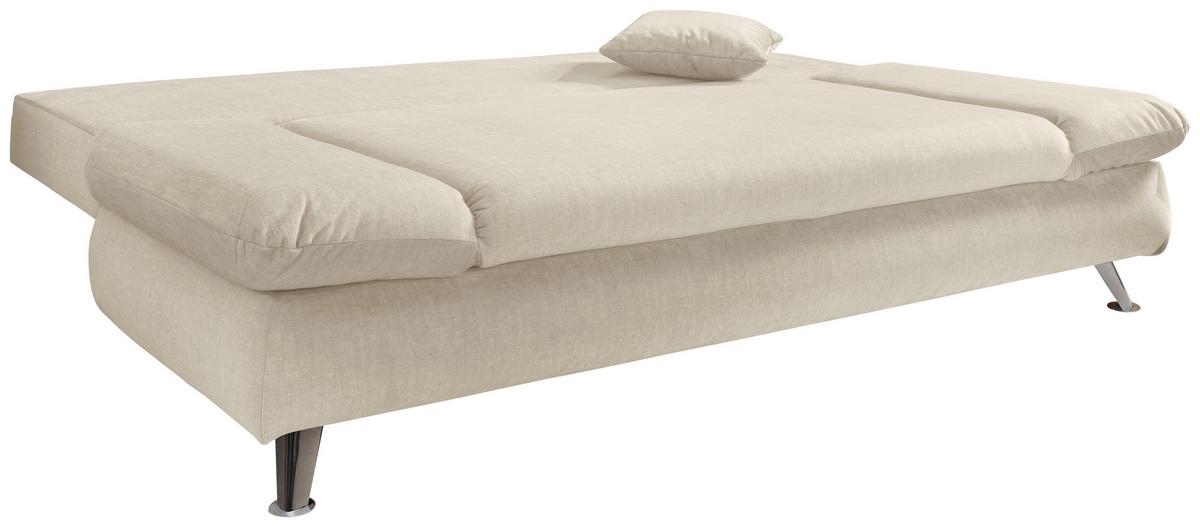 Schlafsofa Dale Beige B: 208 Cm - Chromfarben/Beige, MODERN, Textil (208/86/95cm) - Livetastic