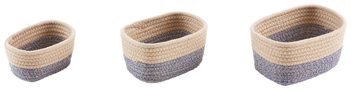 Aufbewahrungskorb 3tlg Seegras/stroh Versch. Farben - Multicolor/Naturfarben, Basics, Naturmaterialien (23/12/18cm) - Ondega