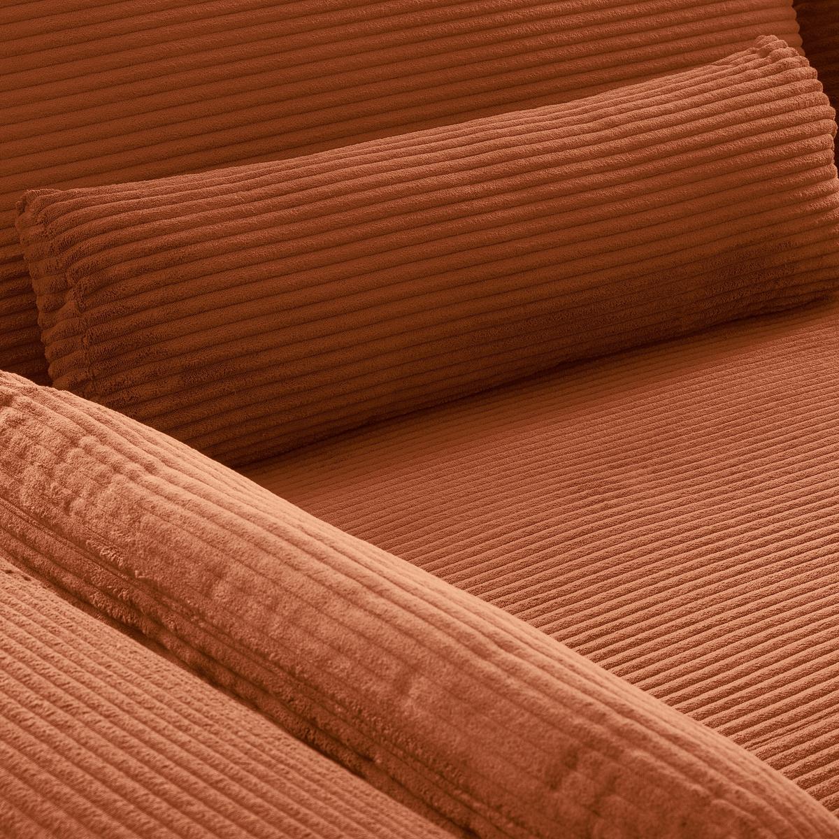 Ecksofa Berlin Cord Kupferfarben 172x313 cm - Schwarz/Kupferfarben, Design, Textil (172/313cm) - P & B