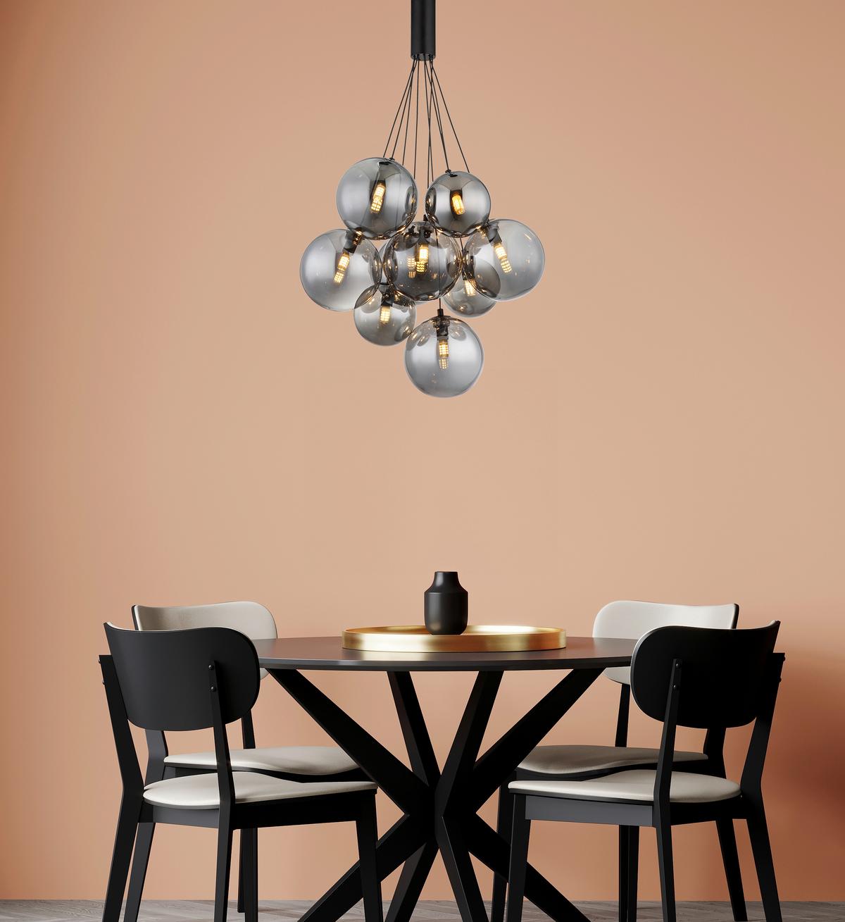 Hängeleuchte 56144-9hs - Schwarz, Design, Glas/Metall (45/90cm) - Globo