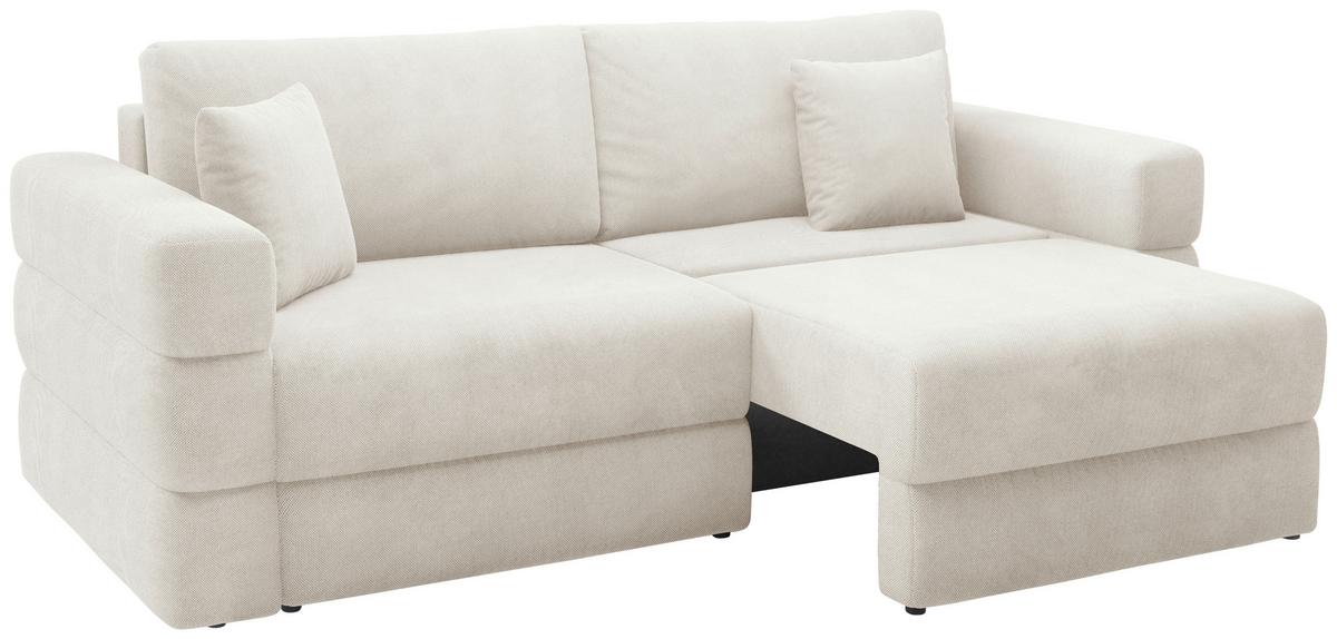 Schlafsofa Terazzo Beige B: 254cm - Beige/Schwarz, Design, Textil (254/93/167cm) - Livetastic