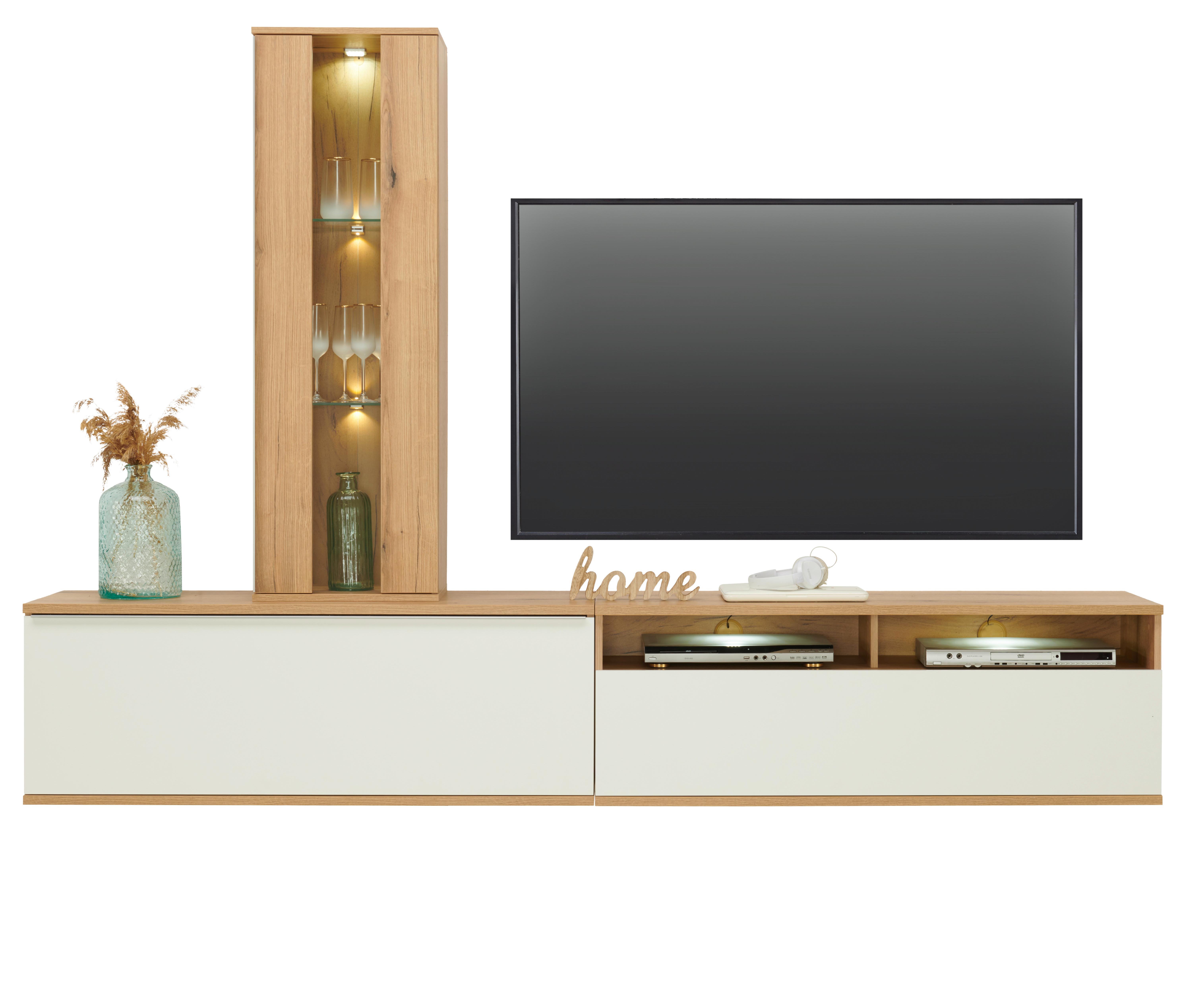 Wohnkombination 3 -Teilig. Power, Alpinweiß - MODERN, Holzwerkstoff (255/219,2/40cm)