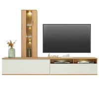 Wohnkombination 3 -Teilig. Power, Alpinweiß - MODERN, Holzwerkstoff (255/219,2/40cm)