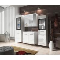 Kúpeľňa MADRIT II - biela/biela s vysokým leskom, Basics, kompozitné drevo/plast (120cm) - P & B