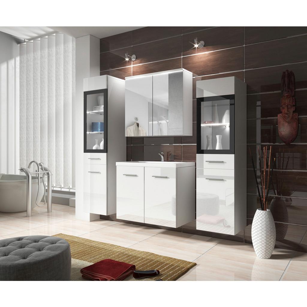 Badmöbel-set 5-tlg. Inkl. Led Madrit Weiss