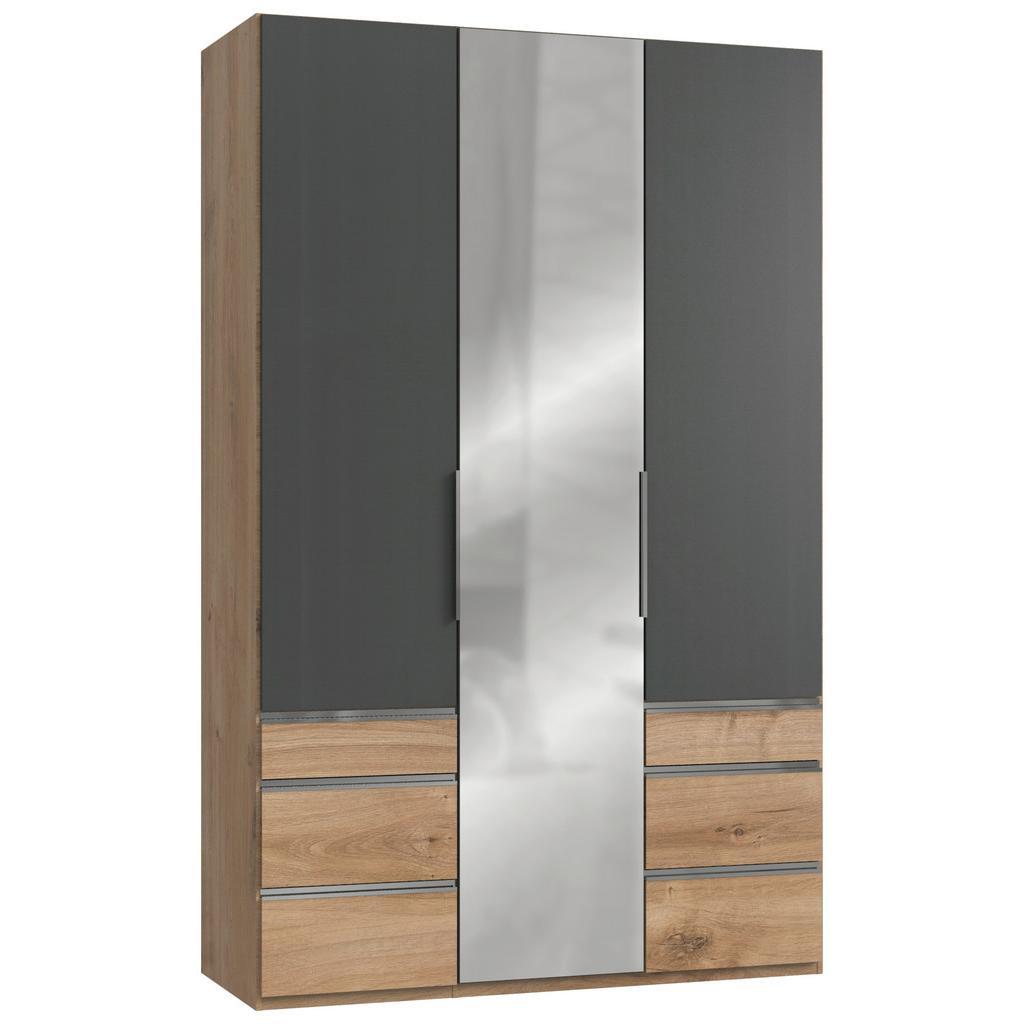 Drehtürenschrank Mit Laden B: 150 Cm Graphitf./eiche Dekor