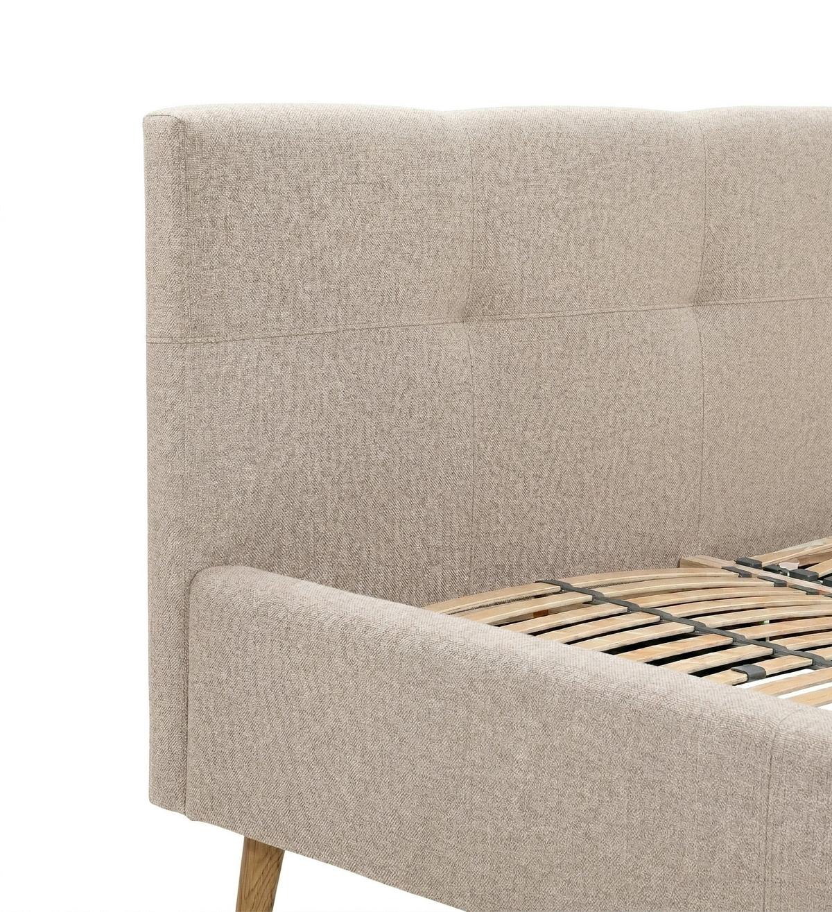 Polsterbett Rossva Lf: 180x200 Beige - Eichefarben/Beige, MODERN, Holz/Textil (180/200cm) - MID.YOU