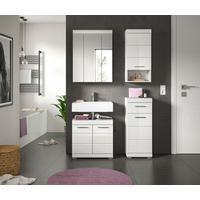 Badezimmer Scout Weiß B: 97 cm - Weiß Hochglanz/Silberfarben, MODERN, Glas/Holzwerkstoff (97cm) - MID.YOU