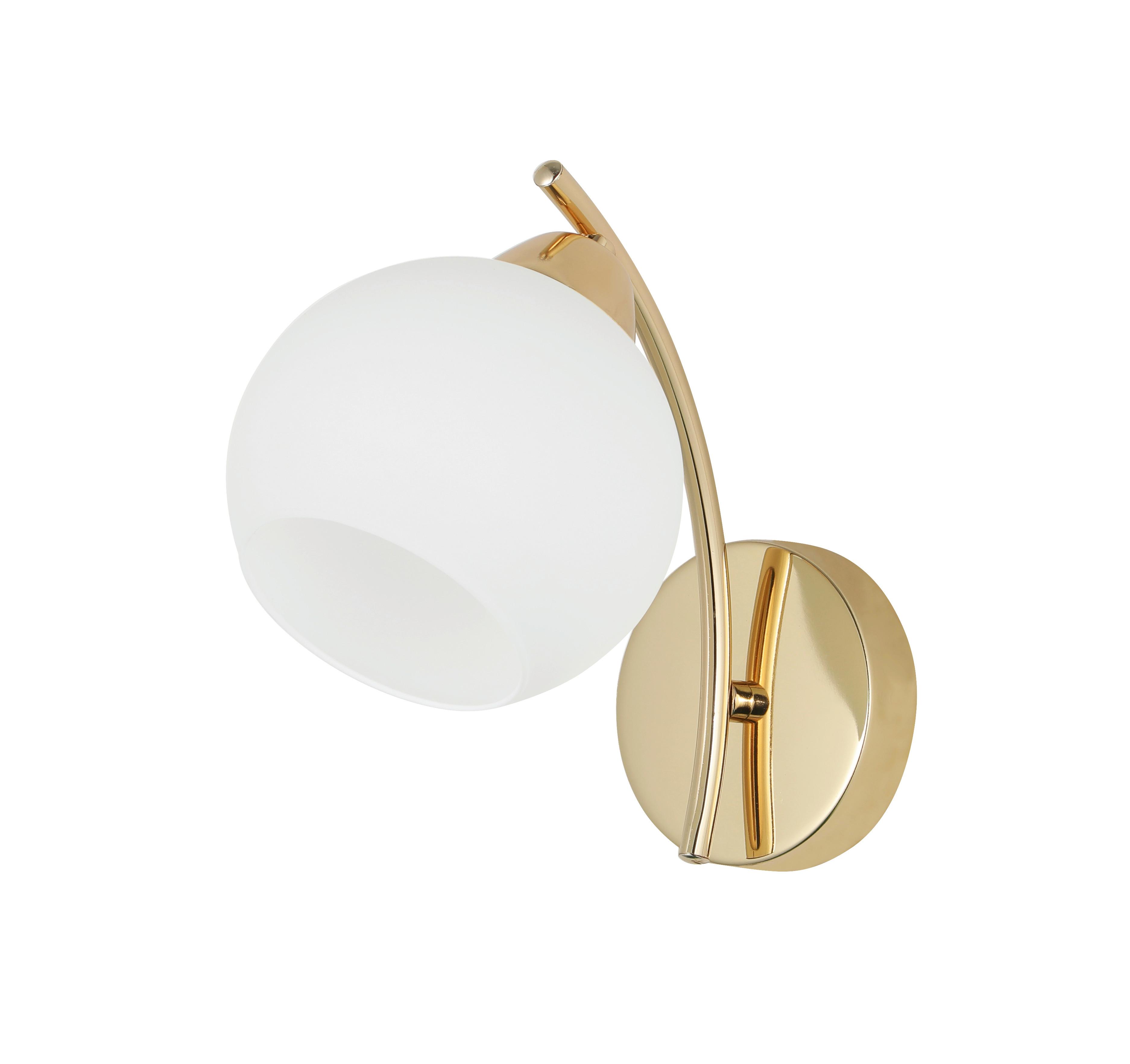 WANDLEUCHTE 21-38593 AMOS - Goldfarben/Weiß, KONVENTIONELL, Metall (22/13/21cm)