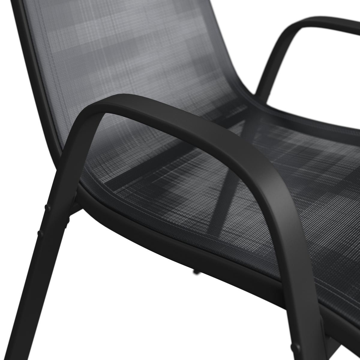 Gartensessel Paula Metall/textil - Schwarz, MODERN, Textil/Metall (54/90/72cm) - Ondega