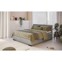 Boxspringbett mit Topper 180x200 cm Mammut,silberfarben - Silberfarben/Schwarz, KONVENTIONELL, Holz/Holzwerkstoff (180/200cm) - MID.YOU