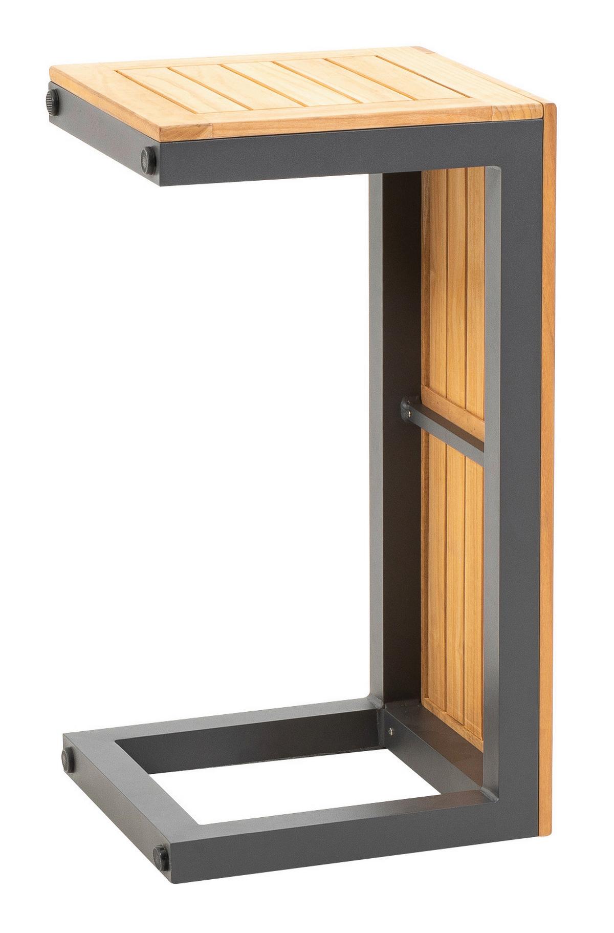 Loungegarnitur 3-Tlg. Samara Holz/Metall/Textil mit Kissen - Anthrazit/Grau, Basics, Holz/Textil (253/70/175cm) - Gardenson