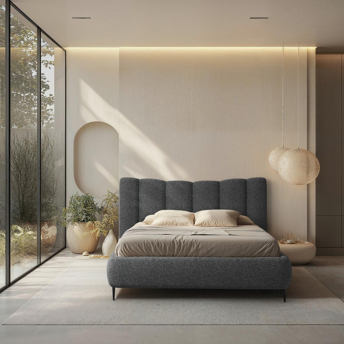 Polsterbett Nook 180x200 Cm Anthrazit - Anthrazit, MODERN, Holz/Holzwerkstoff (180/200cm) - MID.YOU