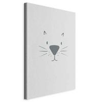 Leinwandbild Cat's Face Hellgrau Dunkelgrau B: 80 cm - Dunkelgrau/Hellgrau, Basics, Holz/Textil (80/120/1,2cm) - artgeist