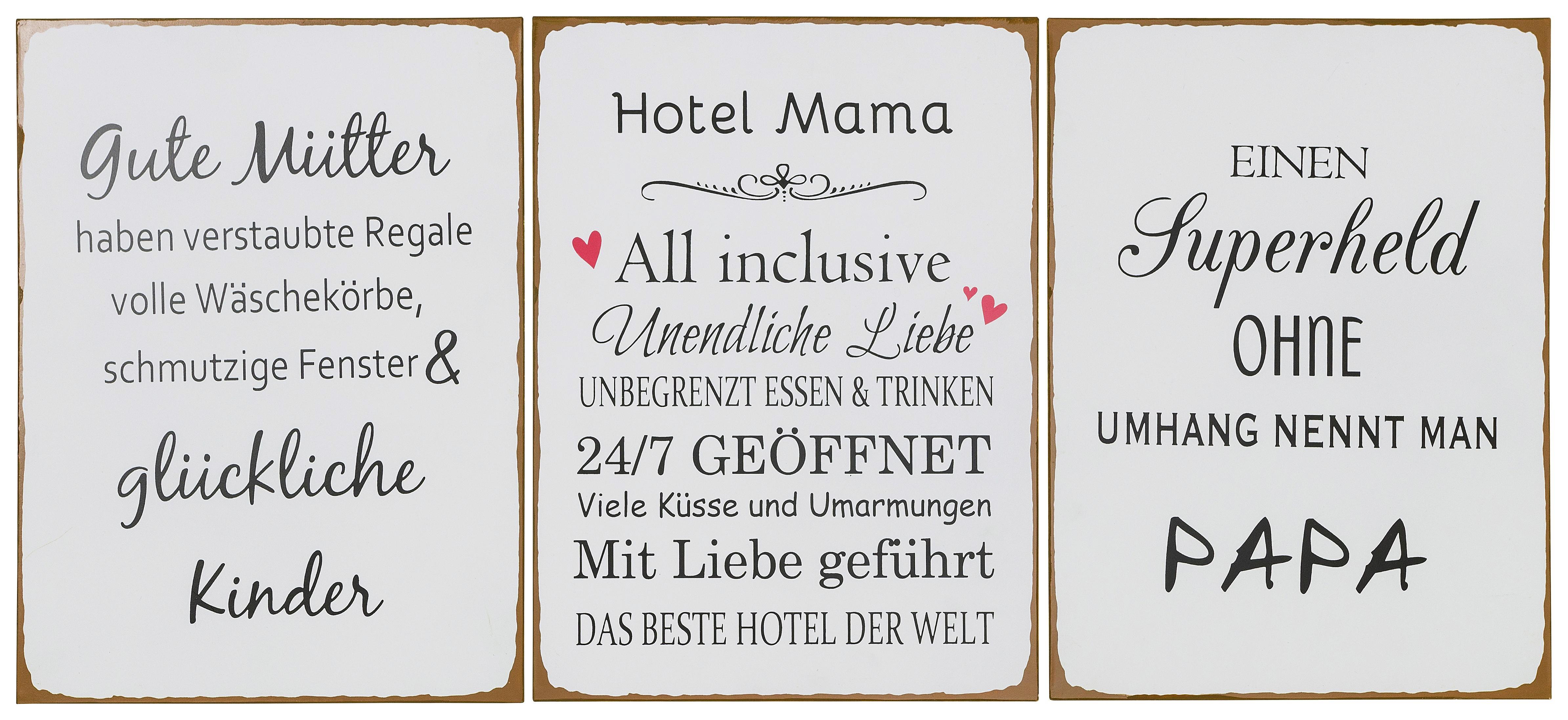 Metallbild Familie - Walnussfarben/Weiß, Metall (30/40cm)
